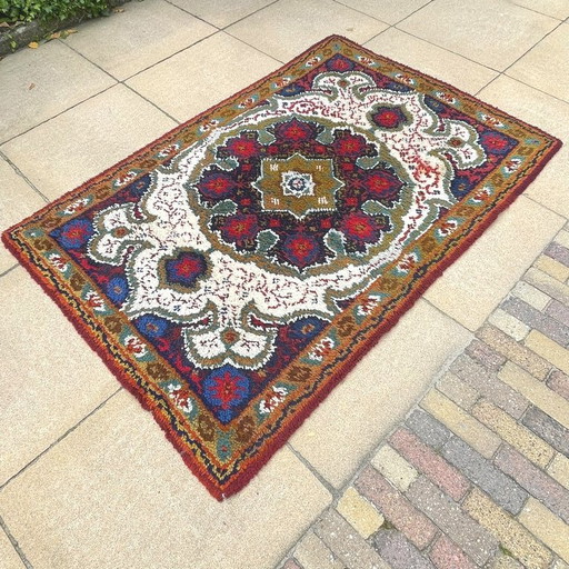 Vintage Knotted Rug Rug Colorful 175 x 116