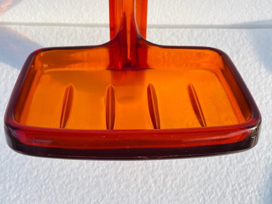 Image 1 of Vintage, Burnt Orange Bathroom Accessories by Grosfillex 1970s, Set of 4