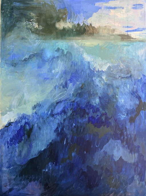 Large abstract oil painting by Angeline Maas