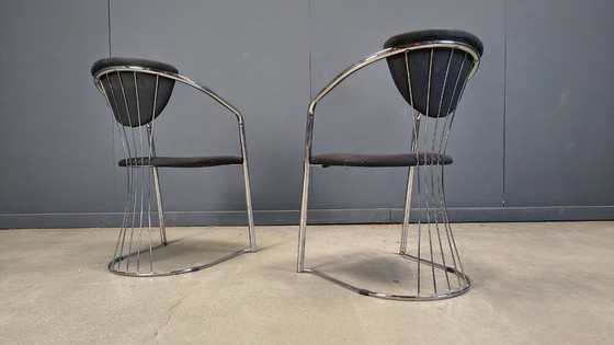 Image 1 of Vintage chrome dining chairs by Effezeta, 1970s - set of 4