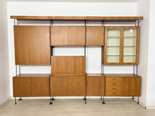 Omnia-plankensysteem, wandmeubel voor de woonkamer, wandplank van Ernst Dieter Hilker (1960)