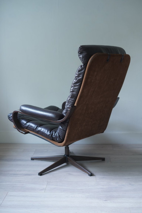 Rare Paire de Fauteuils Lounge Pivotants Georg Thams des Années 70 pour A/S Vejen Polstermøbelfabrik - (photo 5 of 15)