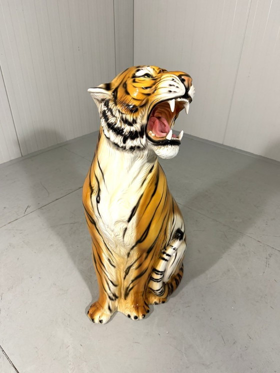 Image 1 of Grande tigre in ceramica, Italia, anni '70