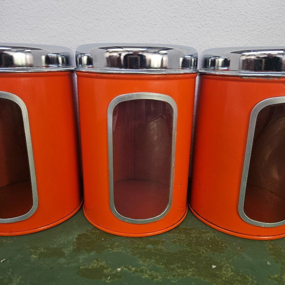 Image 1 of Ensemble de 7 boîtes de rangement vintage, bocaux de cuisine, boîtes de conservation Brabantia