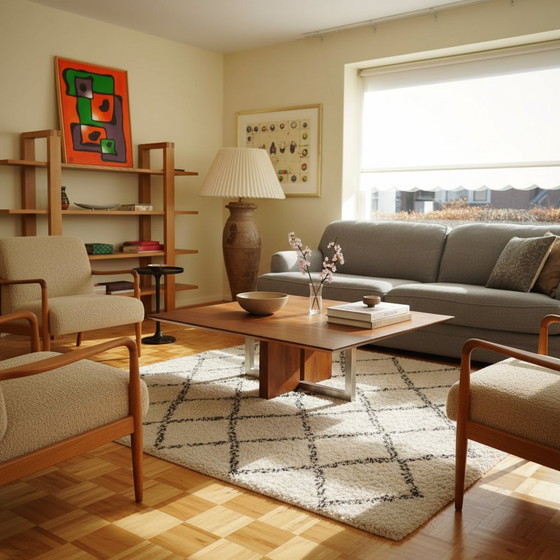 Image 1 of Mid-century Japandi coffee table walnut
