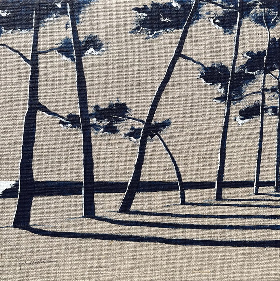 Image 1 of Acrylique sur châssis en lin naturel 3D. 
Format 20x20cm. 