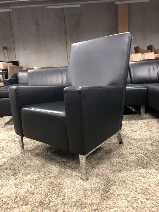 Gelderland 6550 fauteuil zwart leer door Jan des Bouvrie