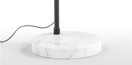 Image 1 of Booglamp zwart mat staal met massief marmeren voet 