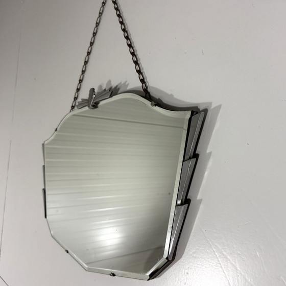 Art Deco Wall Mirror – Chrome, Glass (photo 2 of 8)