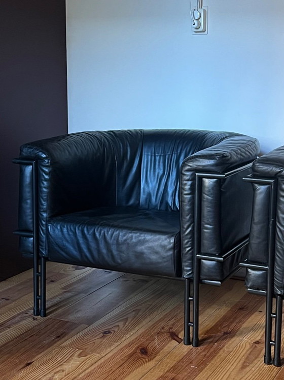 Set di 2 poltrone a cubo vintage in pelle – Stile KEBE / Bauhaus (photo 4 of 13)