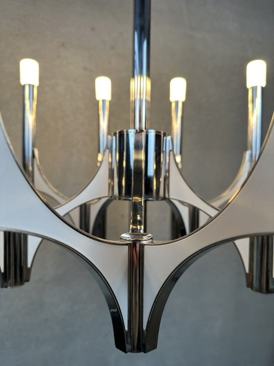 XL Vintage Design ‘Orbit’ Chandelier - Sciolari – Brass, Silver (photo 4 of 14)