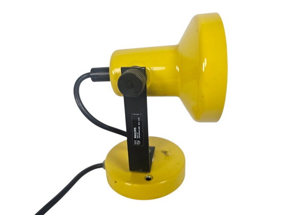 Image 1 of Philips - NWS 85 - spot mural - éclairage futuriste - jaune - années 70