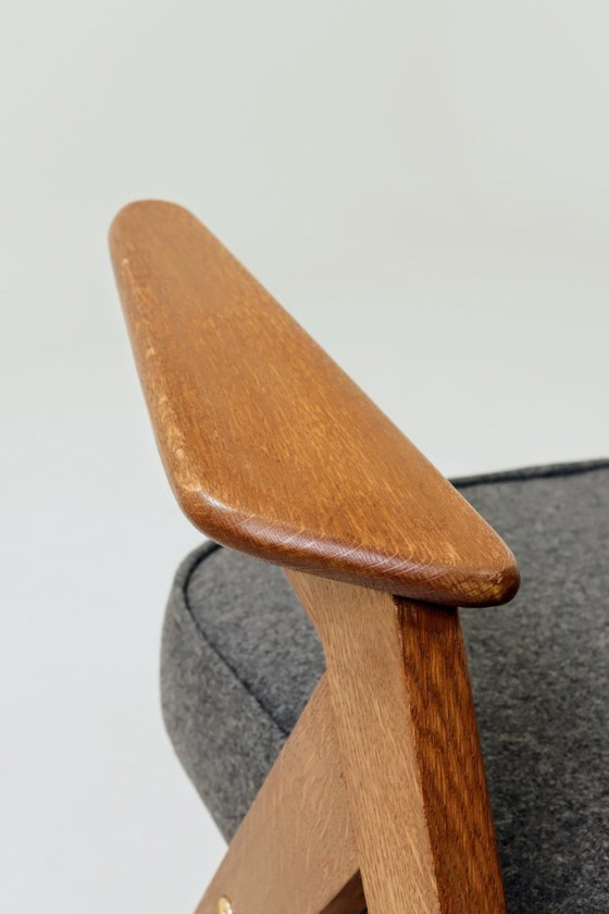 Image 1 of Poltrona di design moderno di metà secolo in lana naturale color antracite