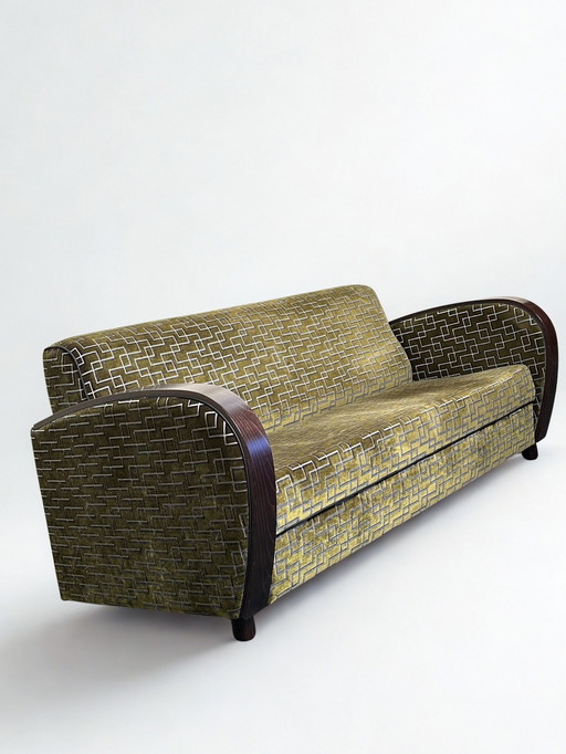 Art-déco-Sofa Bankgrüner Samt