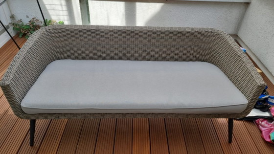 Canapé lounge Jysk Jutlanda en polyrotin résistant aux intempéries 181 cm – Canapés 2 places, Polyester (photo 3 of 5)