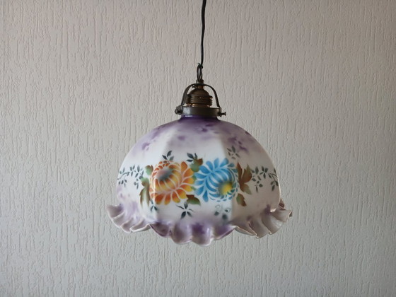 Image 1 of Art Deco Pendant Lamp – Opaline Glass - Vintage