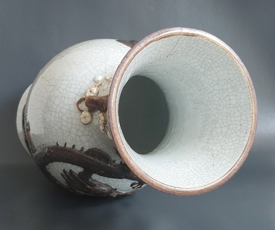 Image 1 of Große Vase aus Craquelé-Ware aus Nanking, 19.
