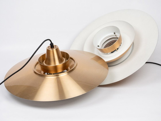Coppia di 2 lampade a sospensione vintage danesi Superlight di David Mogensen – Alluminio (photo 6 of 18)