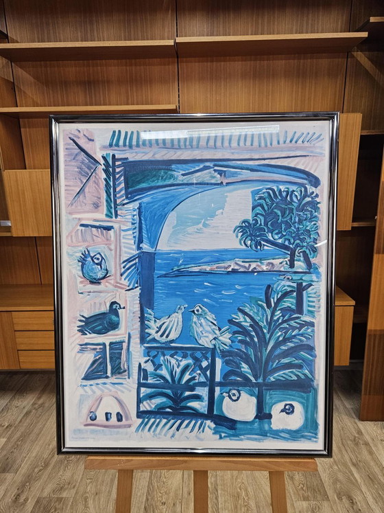 Henri Deschamps, Côte d'Azur, jaren 70, Kleurenlitho, Ingelijst – Litho's & Zeefdrukken (photo 3 of 9)