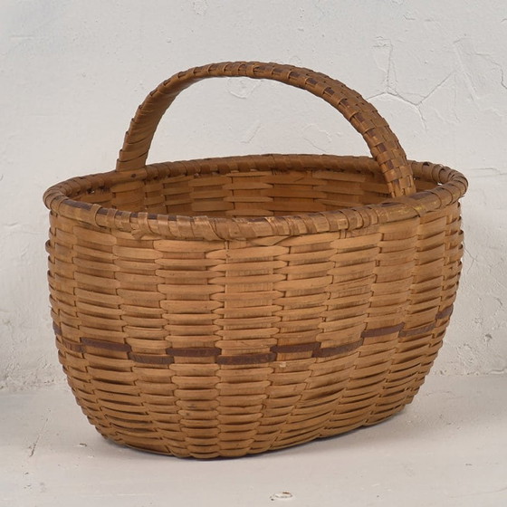 Corbeille à fruits antique (env. 1930), Objets déco, Osier, Marron, Rustic (photo 4 sur 12)