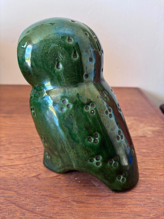Image 1 of Grote vintage spaarpot met uil van Jema Holland, 20 cm, glanzend keramiek, jaren 70.