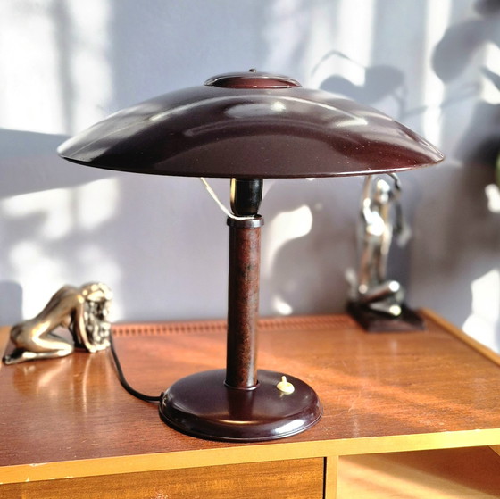 Image 1 of Exklusive LBL Kandem Typ 0314.1Mushroom Pilz Bakelit Tischlampe 50er 60er