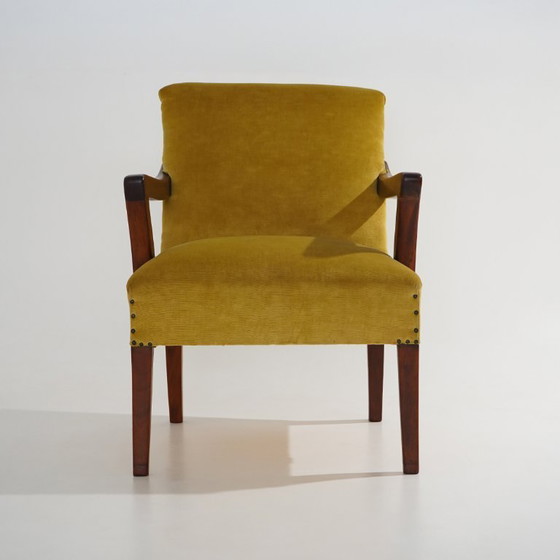 Image 1 of Par de sillones de terciopelo, década de 1950.