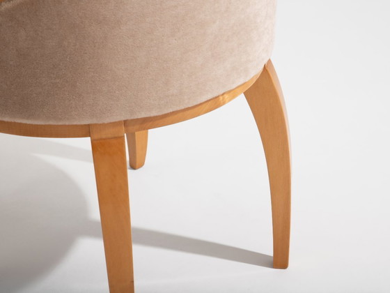 Image 1 of André Arbus sycamore mohair velvet desk or vanity table chair 1934