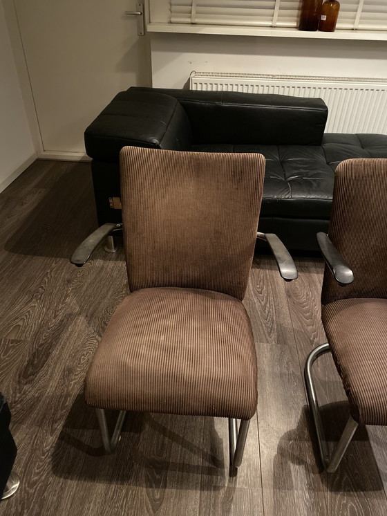 Image 1 of 2 X De Wit Sillas , Sillones , Tejido acanalado Marrón Original