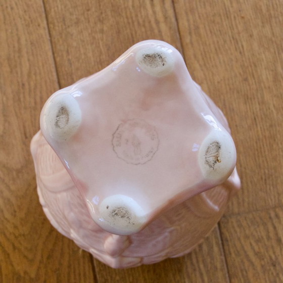 Image 1 of Grande vaso antico Art Nouveau in terracotta rosa, firmato Salins-les-Bains