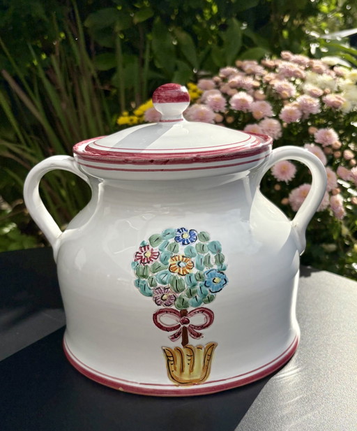 L'Antica Deruta Italian Ceramic Set – Large Jug & Lidded Jar – decoratieve objecten (photo 2 of 9)