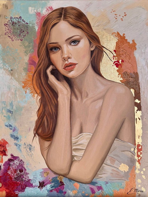 Elisabeth MIONE - Maéva - Litografia dell'artista su telaio