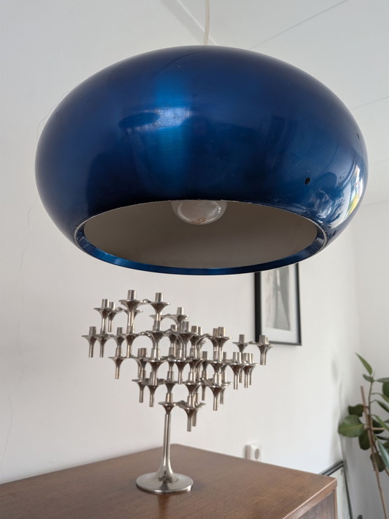 Jo Hammerborg Medio pendant lights for by Fog & Mørup in 1966, Pendant lamps, Aluminium, Blue (photo 9 of 13)