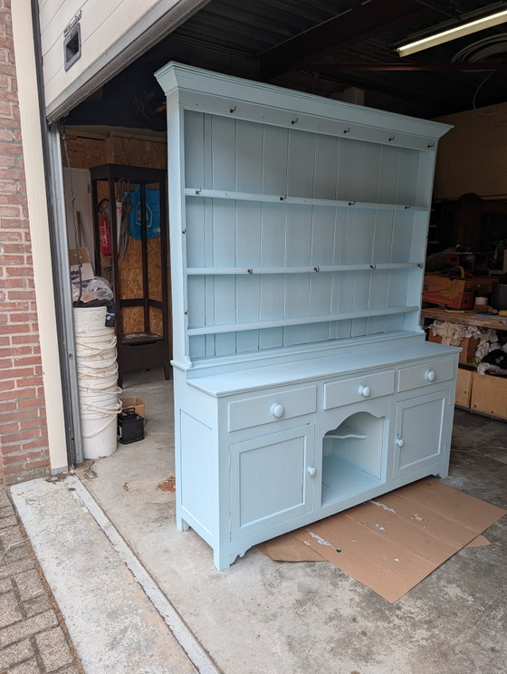 Restyled Antique English Tin Cabinet – Wood (photo 4 of 5)