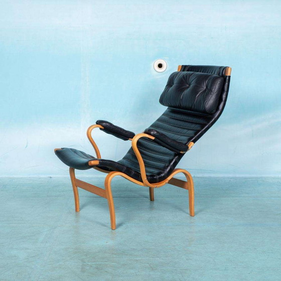 Image 1 of Design Lounge armchair & stool 70s Bruno Mathsson Pernilla