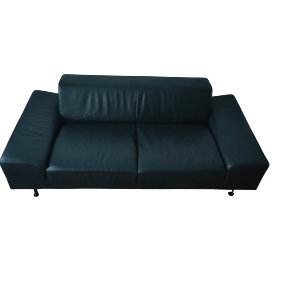 Image 1 of Sofá moderno de cuero negro Kanizsa Trend