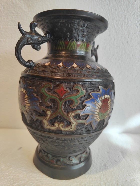 Image 1 of Aziatische cloisonné bronzen vaas