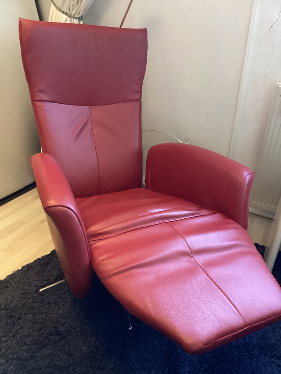 Image 1 of 1 x rode lederen relax stoel