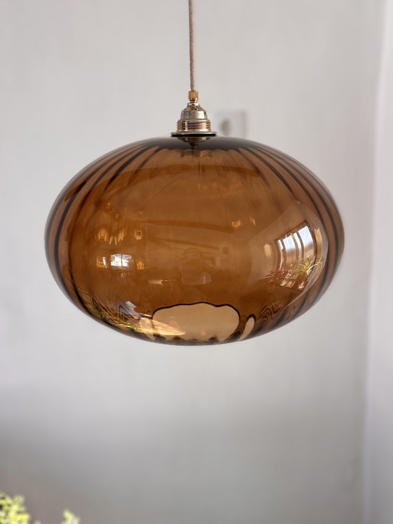 Grande lampada a sospensione vintage portoghese – Lampade a sospensione, Glass (photo 4 of 5)