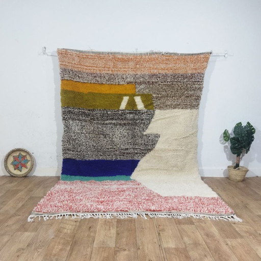 Abstrakter Berberteppich – Marokkanischer Wollteppich 290 × 196 cm