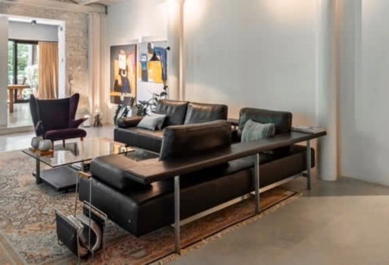 Exclusive black leather design seating area with metal frame – Rolf Benz (photo 5 of 8)