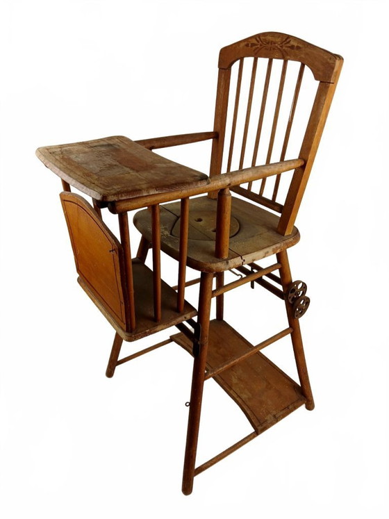 Image 1 of Chaise haute ancienne en bois de la marque Torck