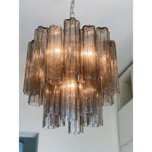 Lustre Tronchi gris en verre d'art italien – Style Venini