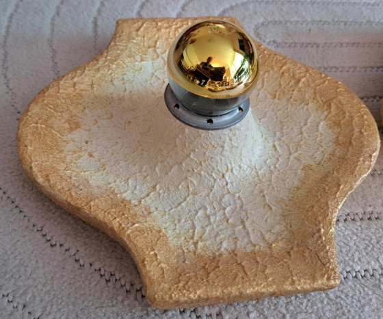 Exceptional 1970s Vintage Sculptural Wall Light With A Highly Distinctive Organic Relief Design. – Ceramic (photo 6 of 10)