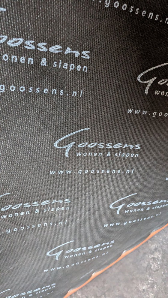 Image 1 of Sofá de cuero coñac de 4 plazas con otomana