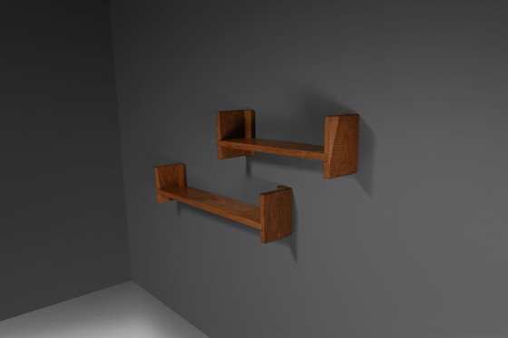 Image 1 of Beautiful Oak Wood Giuseppe Rivadossi Shelves, Italy 1970s