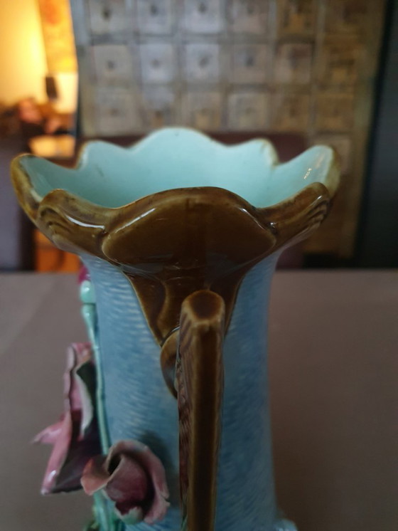 Image 1 of Art Nouveau vase ca. 1900 - relief rose - 27 cm