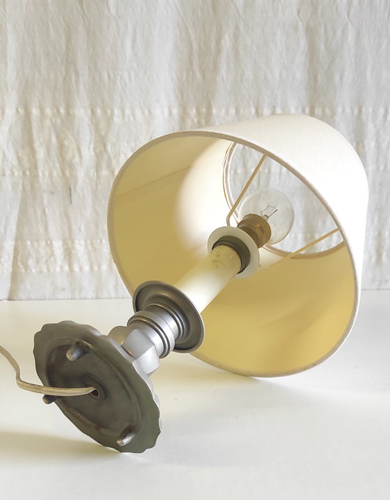 Neoclassical Style Pewter Table Lamp - Mid-20th Century – Metal (photo 7 of 8)