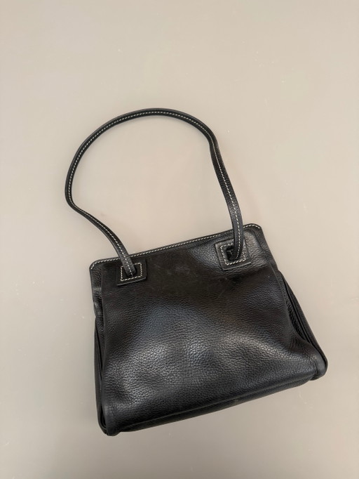 Delvaux Nuage Handbag – Black Grained Leather – Vintage – schoudertassen (photo 2 of 9)