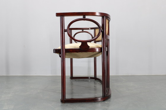 Image 1 of Beukenhouten bank en stoel